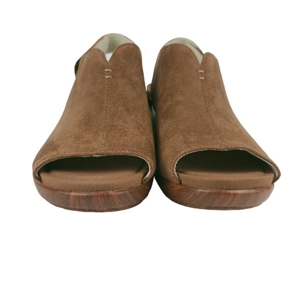 NEW ALEGRIA Rosie Tan Suede Comfort Shoes Wedge Sandals Size 38 - US 8-8.5 - Picture 4 of 12